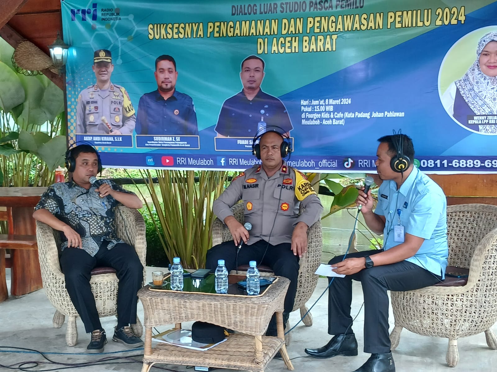Dialog Interaktif RRI LPP Meulaboh yang bertajuk "Suksesnya pengamanan dan pengawasan Pemilu Tahun 2024" di Kabupaten Aceh Barat, Jumat (08/3/2024).