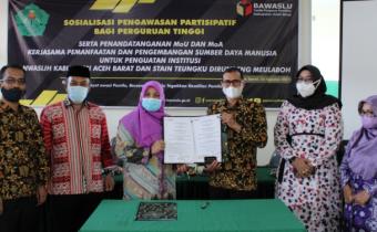 Penandatanganan MoU Dan MoA Panwaslih Kabupaten Aceh Barat Dengan Stain Teungku Dirundeng Meulaboh